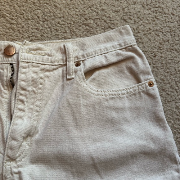 Women's Cream Y2K Baggy Wide Leg Relaxed Jeans Size 8/29R - Picture 4 of 11